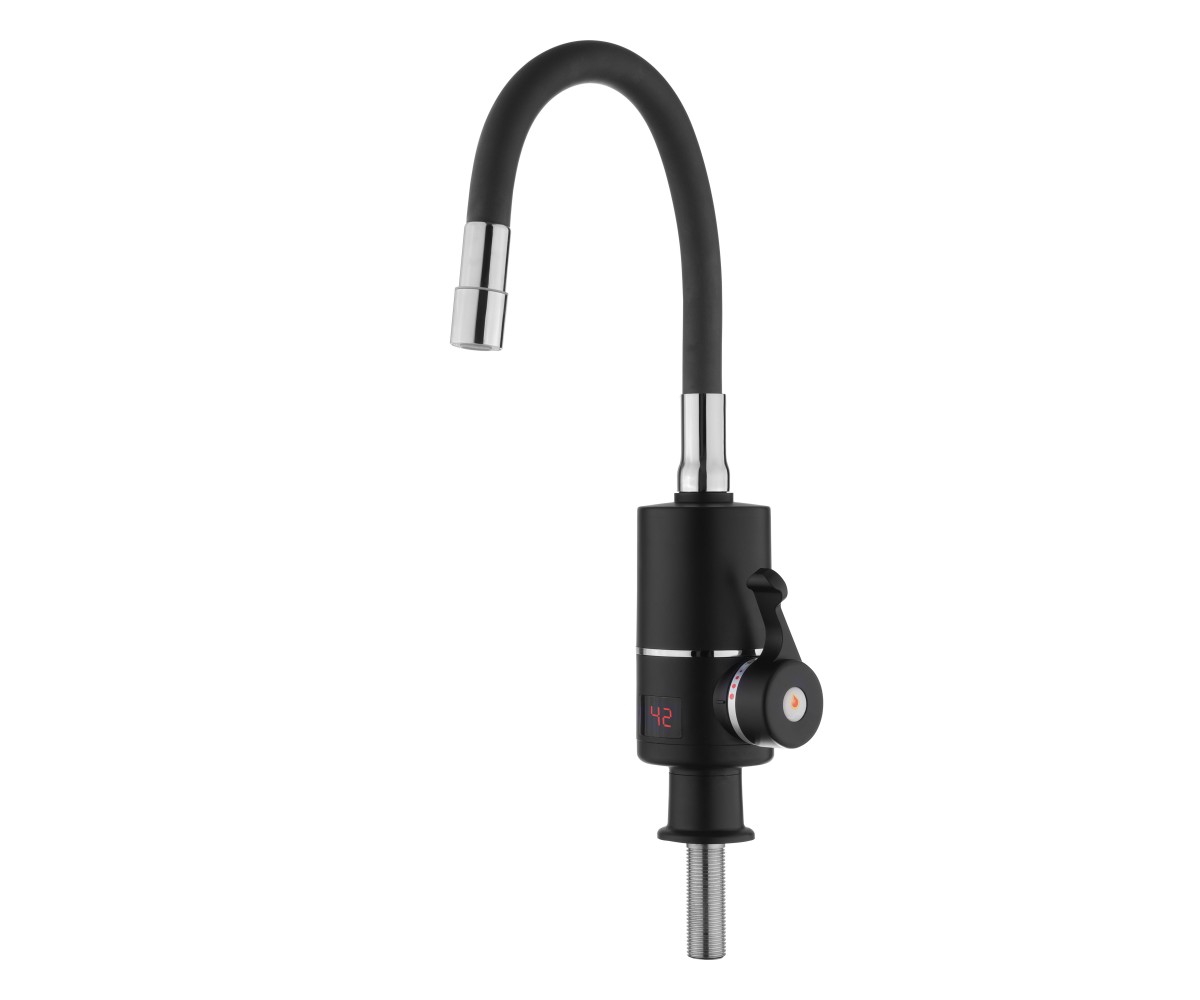 Проточный кран-водонагреватель с гибким изливом для кухни Lidz Warm 064 LDWAR064GRE49094 Black/Grey  LDWAR064GRE49094:Фото 3