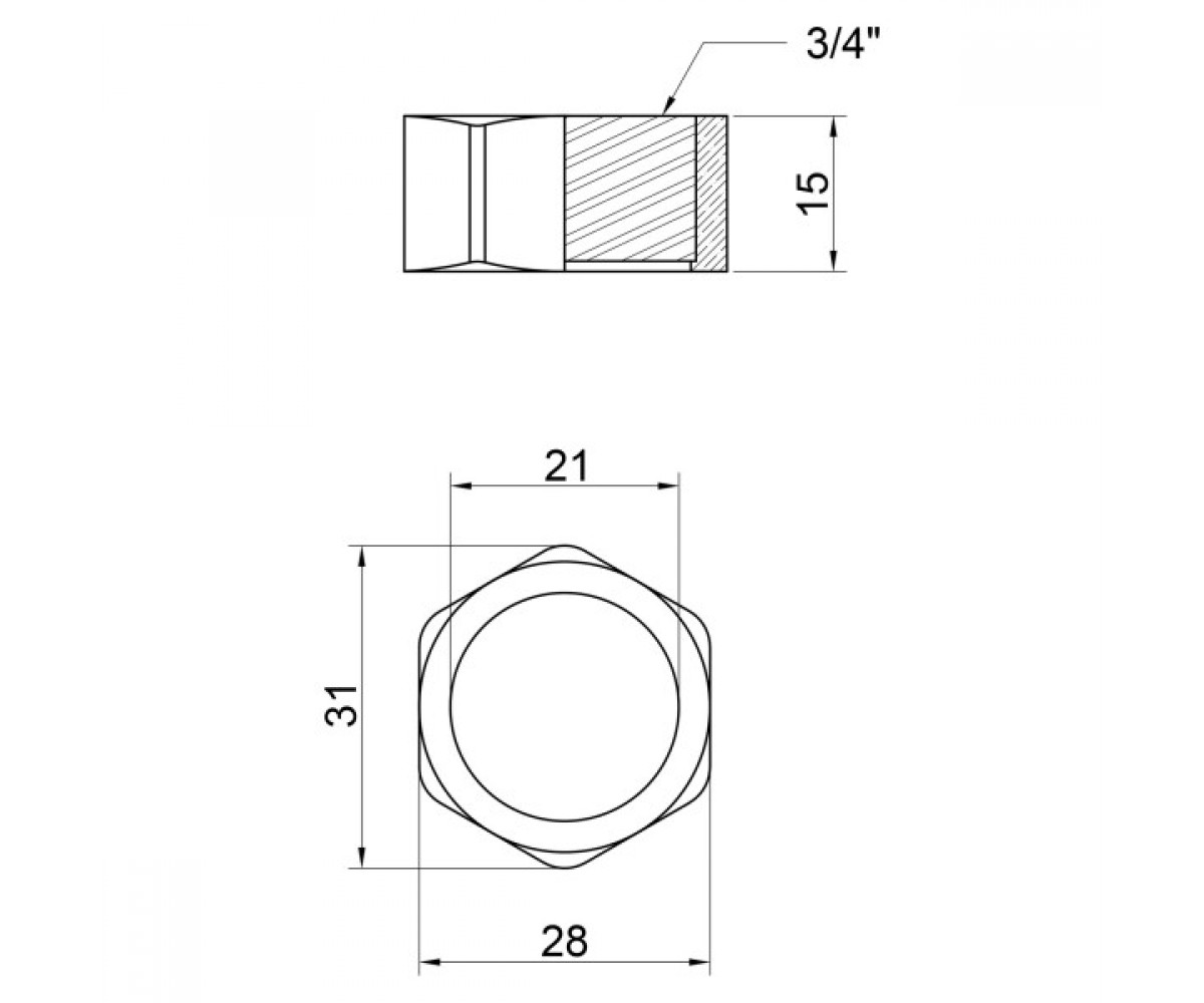 Гайка для эксцентрика 3/4  LIDZCRM460102000:Чертеж 