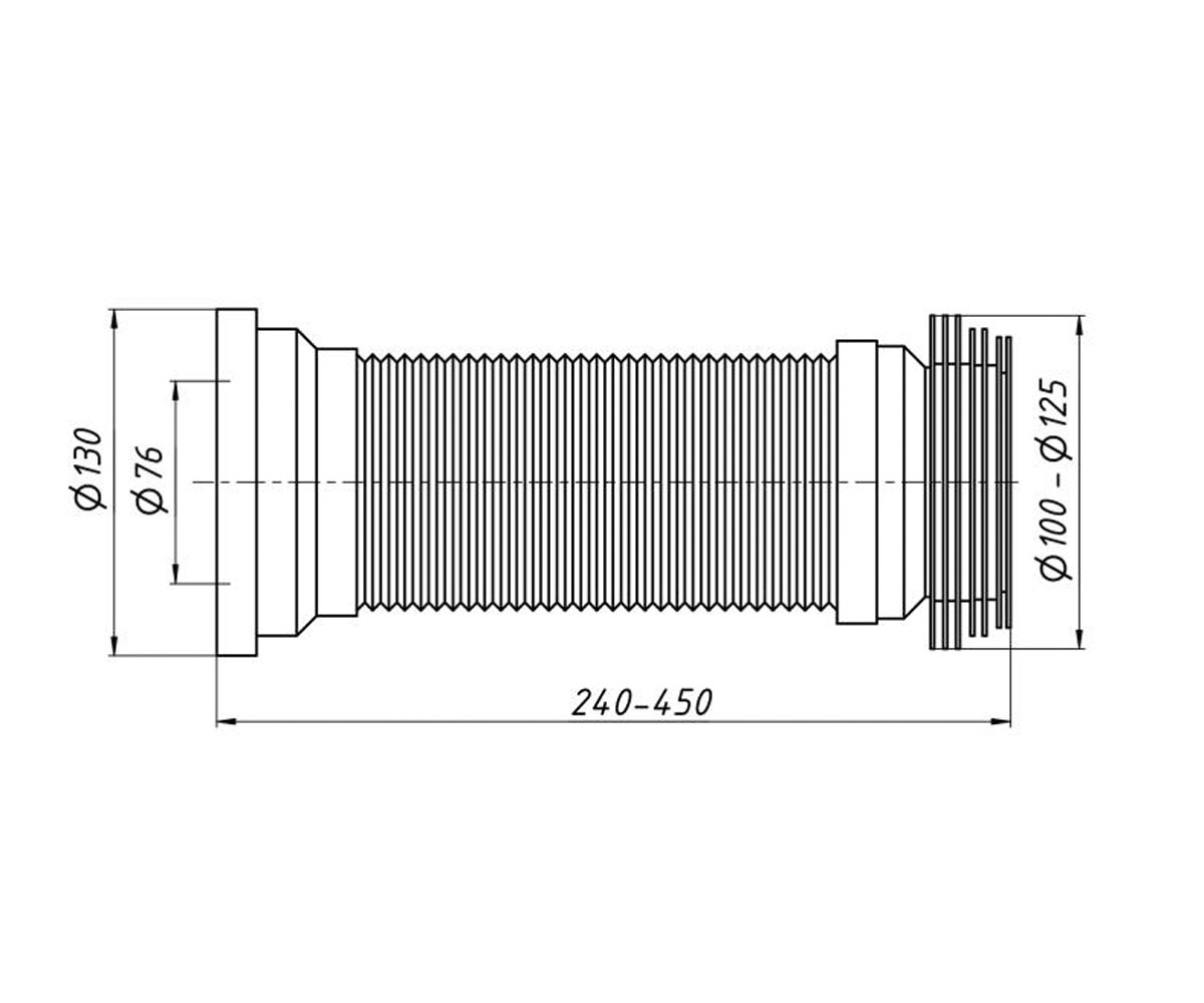 Гофра армированная 110/450 мм  LIDZWHI6001G00101:Чертеж 