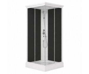Душовий бокс Lidz Kubis SB90x90.SAT.LOW.GR, скло тоноване 4 мм LIDZ  LKSB9090SATLOWGR