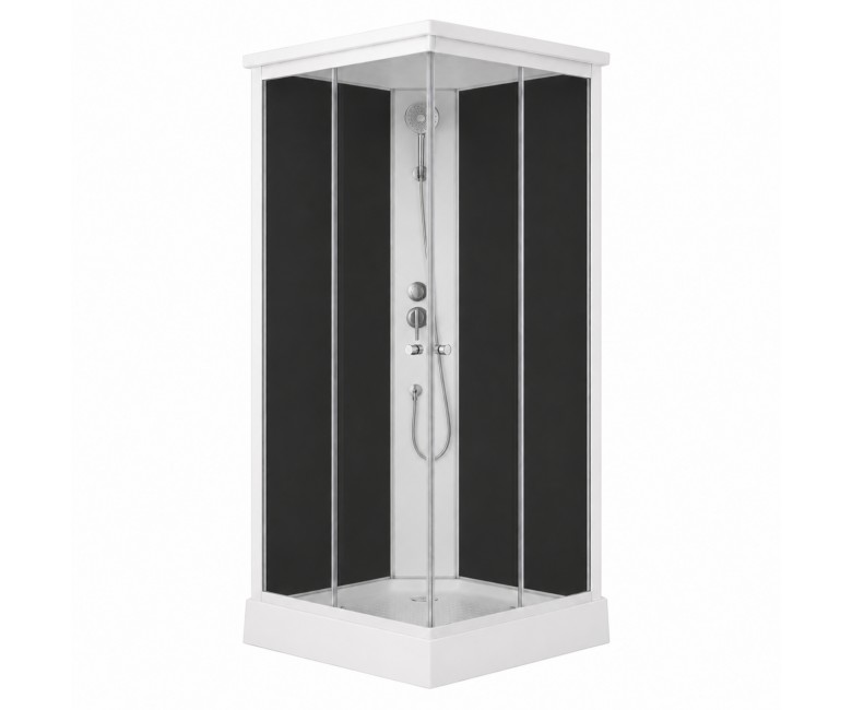 Душовий бокс Lidz Kubis SB90x90.SAT.LOW.GR, скло тоноване 4 мм LIDZ  LKSB9090SATLOWGR LKSB9090SATLOWGR