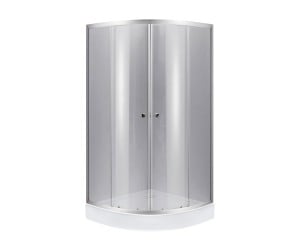 Lidz Набор: Душевая кабина Latwa SC90x90.SAT.LOW.DGR, полукруглая, стекло тонированное 4 мм + Душевой поддон Kapielka ST90x90x14 LIDZ  LLASC9090SLGSET