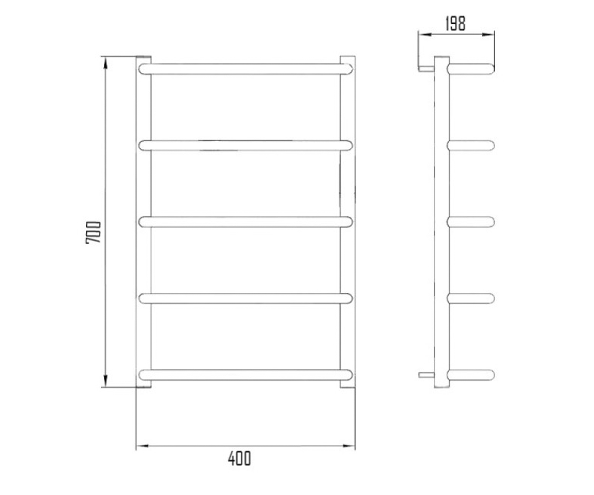 Полотенцесушитель водяной  STANDARD LSTNDD32201240705WAT:Чертеж 