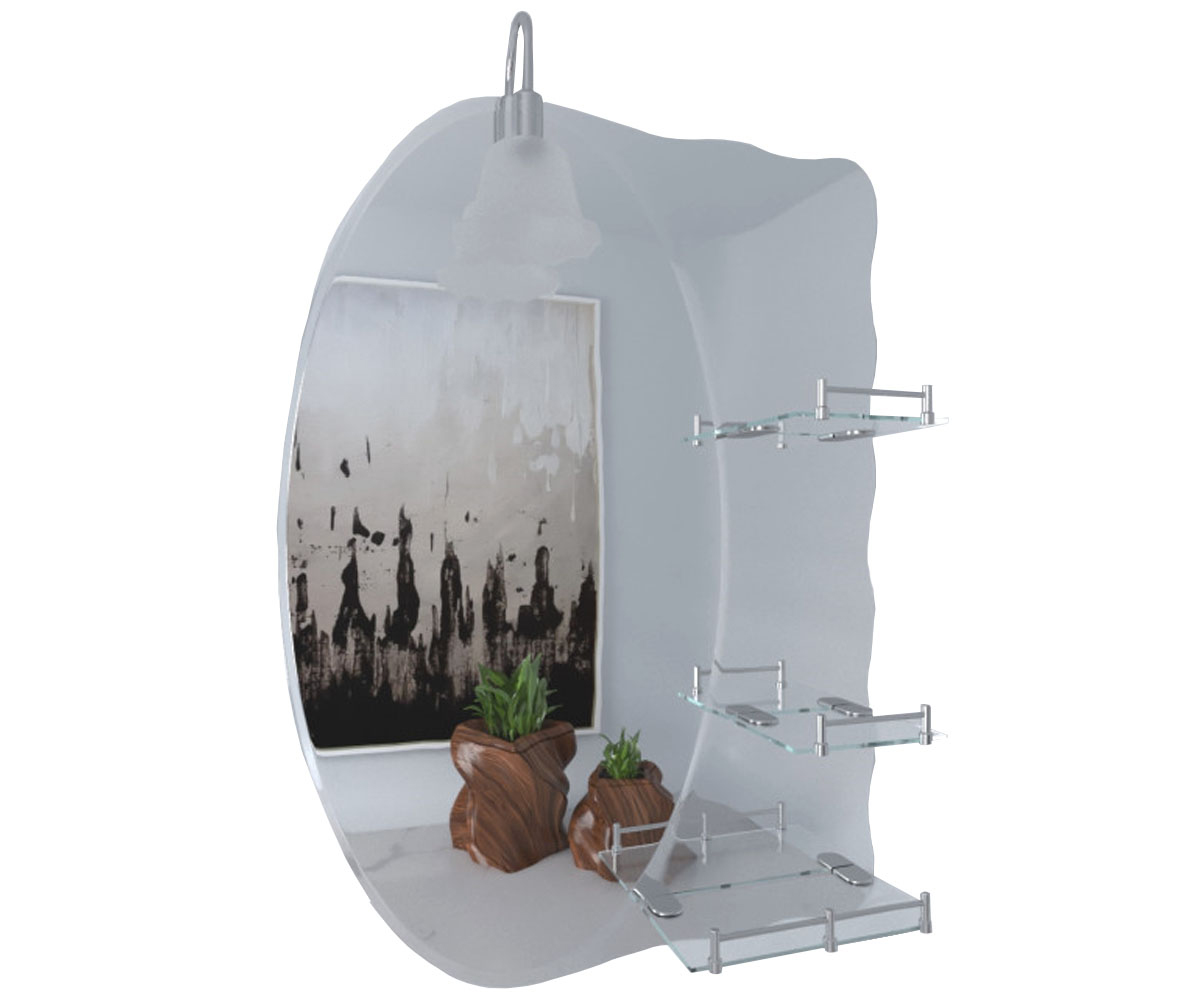 Дзеркало з 3-ма полками 70х50 см LIDZ  WHI1400705 WHI1400705