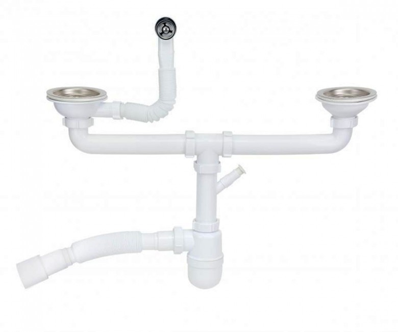 Подвійний сифон для раковини LIDZ  WHI6008E00102 WHI6008E00102