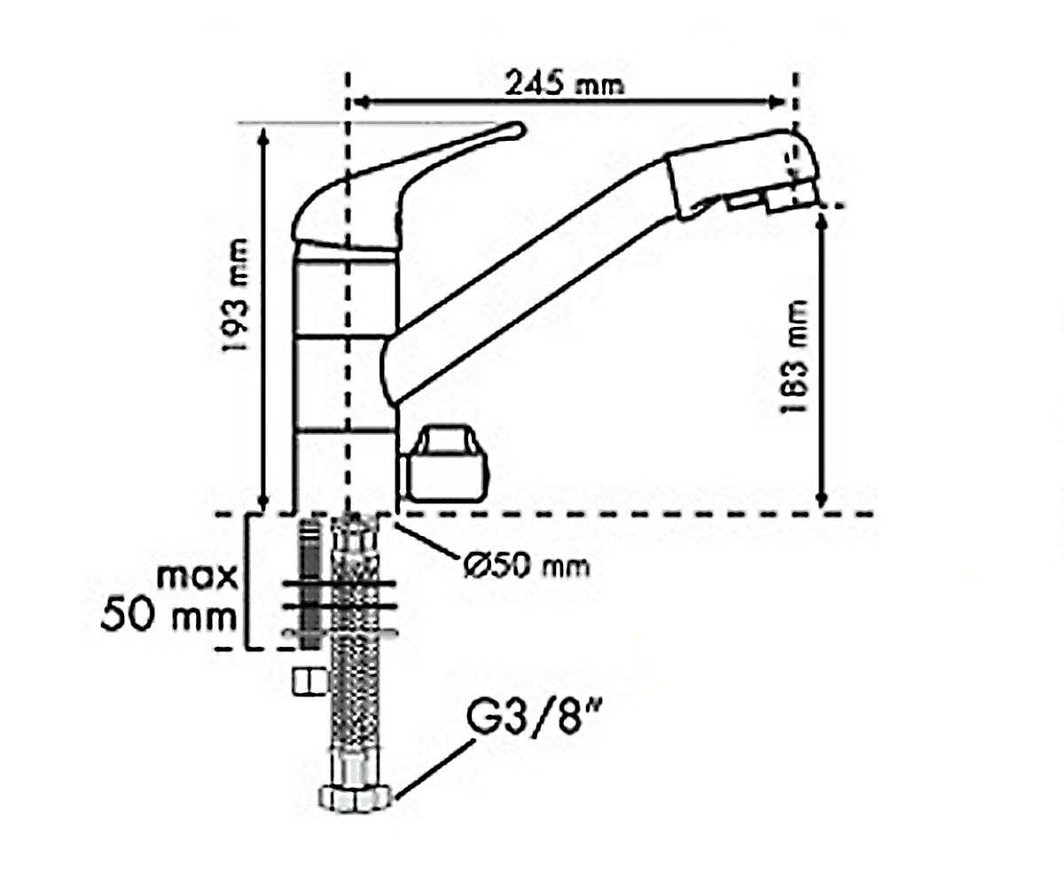 Кухонный смеситель  A02012-06:Чертеж 