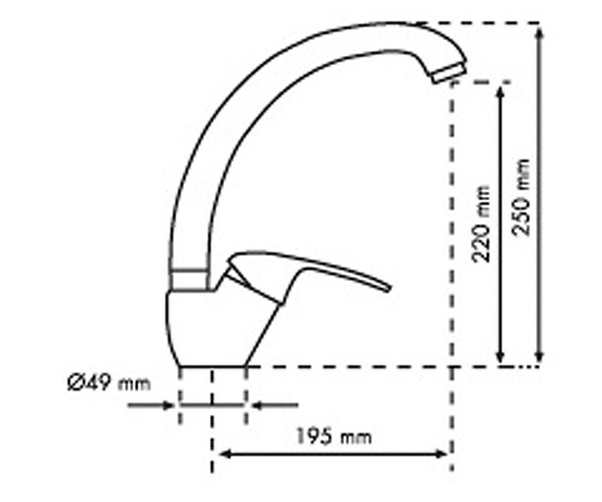 Кухонный смеситель  A02068-63:Чертеж 