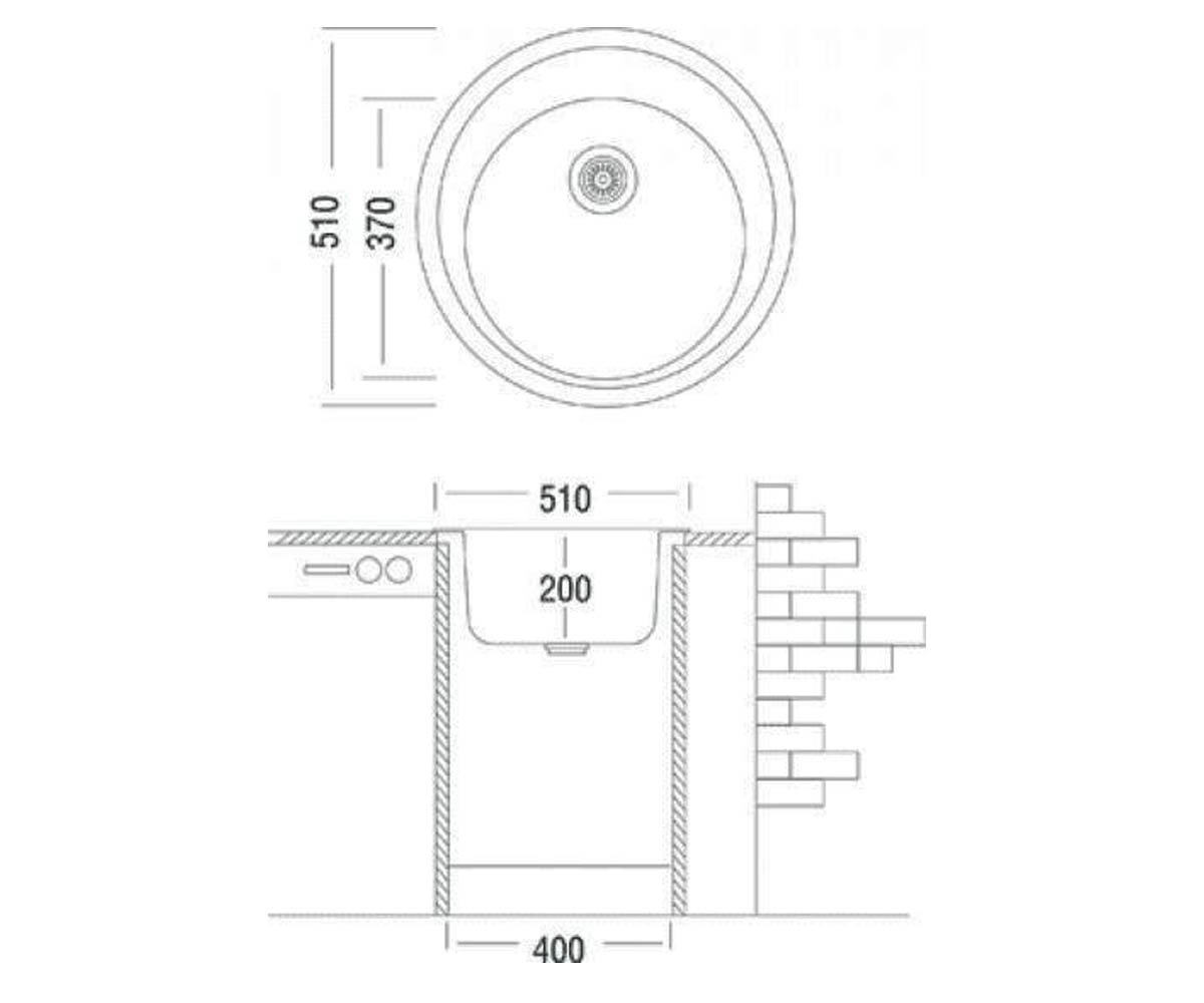 Кухонная мойка  ULS 510 LM1895:Чертеж 