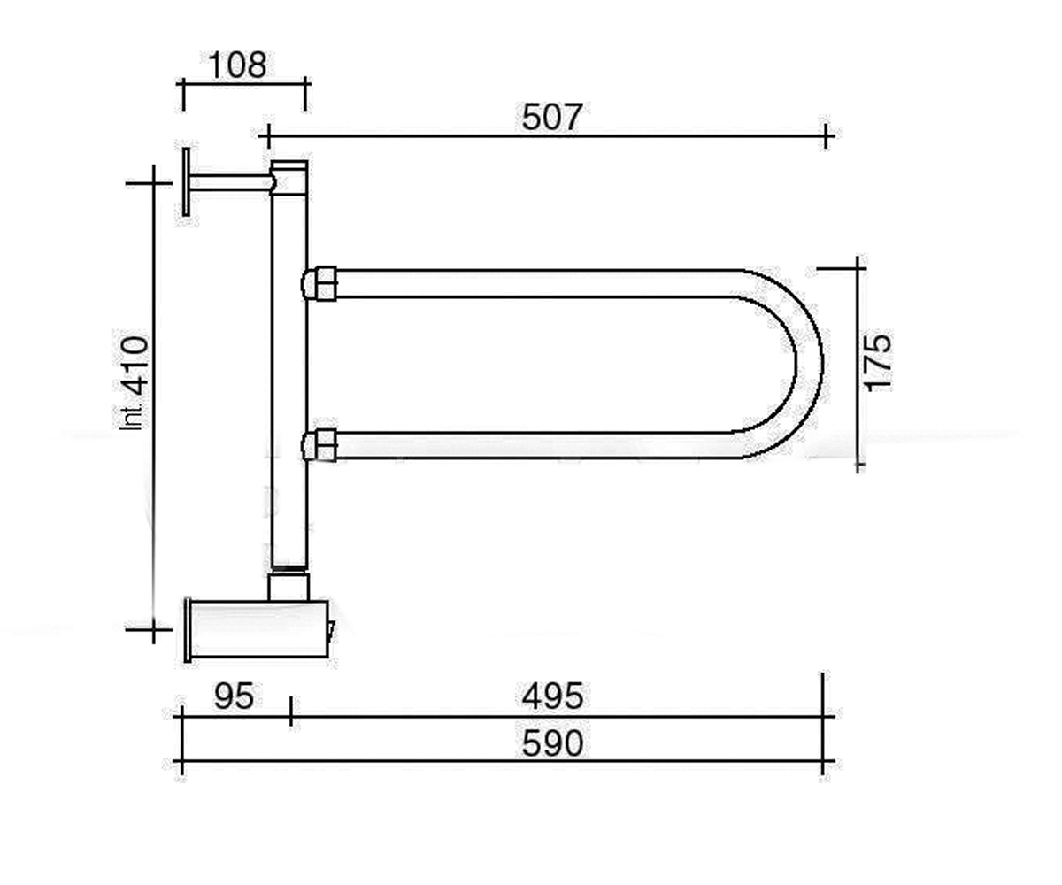 Полотенцесушитель электрический  VENTO 515/B CHROME:Чертеж 
