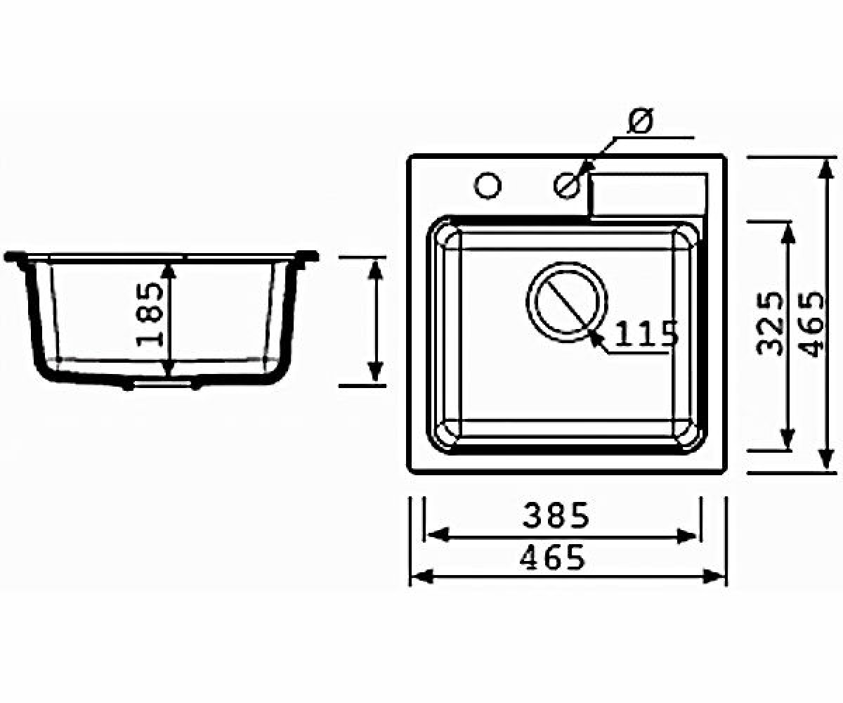Кухонная мойка  TAMA 390 103 390103001:Чертеж 