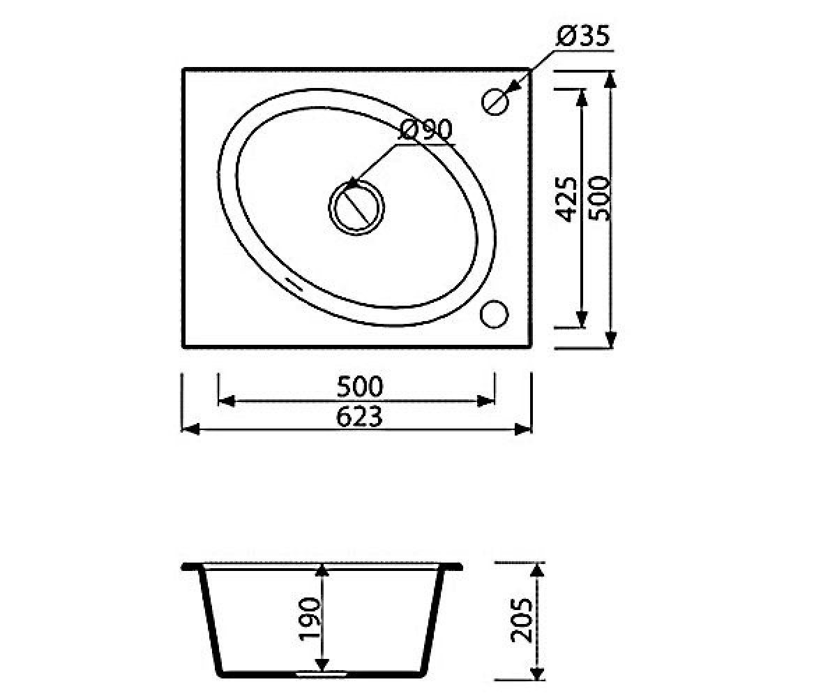 Кухонная мойка  TONO 623 1K 430103012:Чертеж 