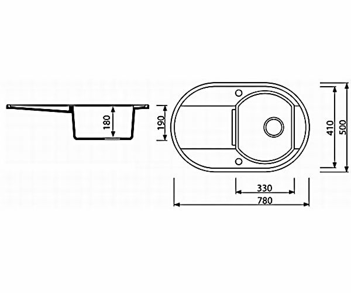Кухонная мойка  OTAGO 780 1KO 505113001:Чертеж 