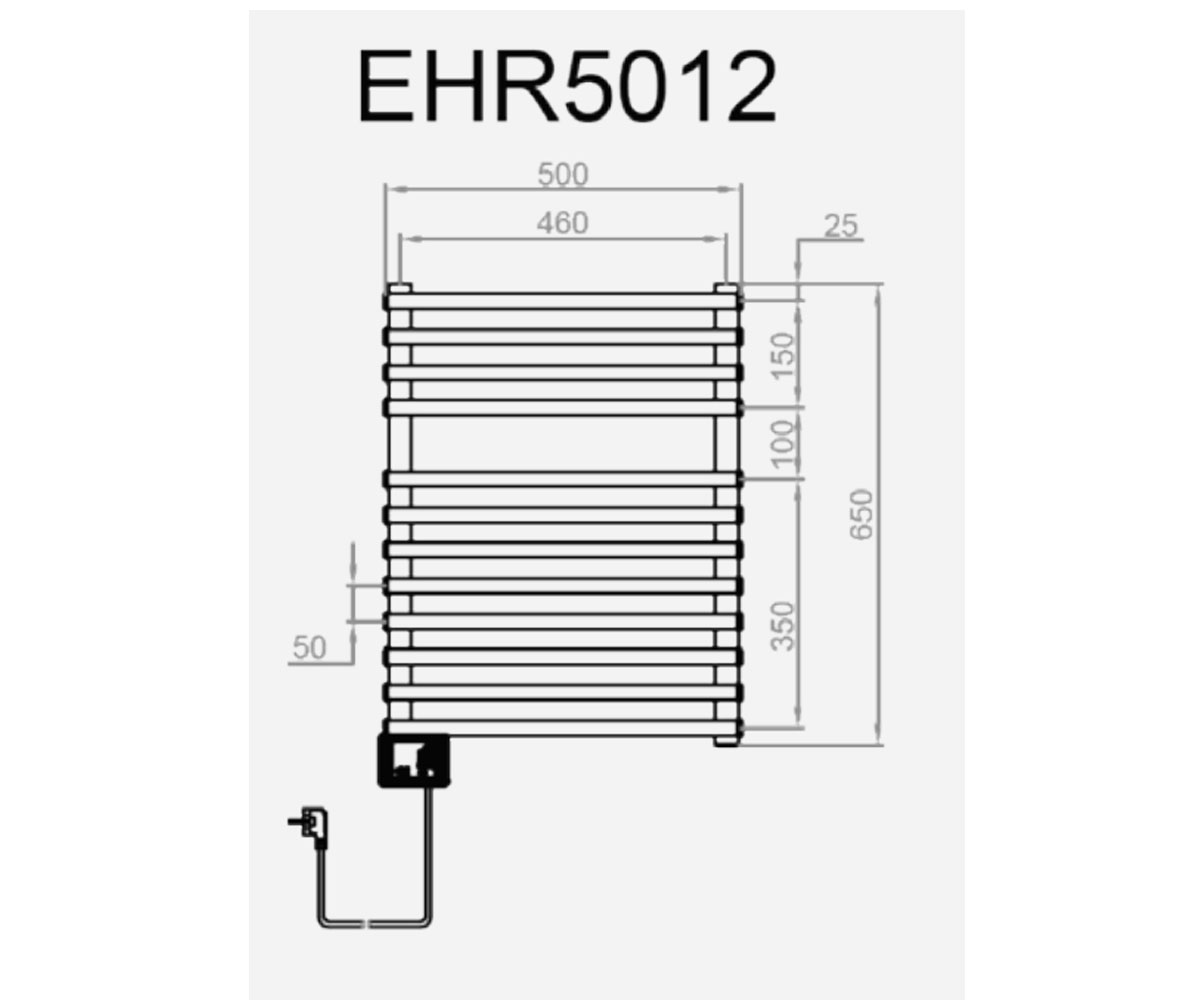 Электрический полотенцесушитель  VIGO EHR 5012:Чертеж 