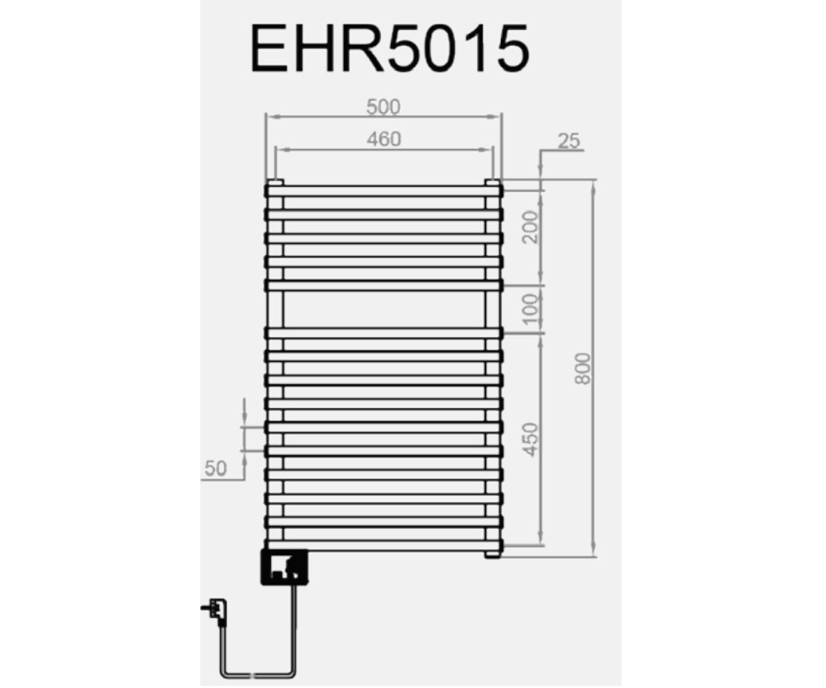 Полотенцесушитель электрический  VIGO EHR 5015:Чертеж 