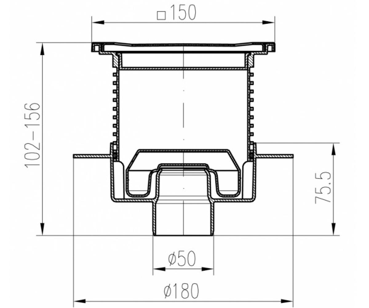 Трап для душа  440 XL:Чертеж 