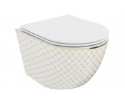 Підвісний унітаз MEXEN LENA WHITE DIAMOND GOLD MEX-30224009