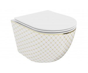 Підвісний унітаз MEXEN LENA WHITE DIAMOND GOLD MEX-30224009