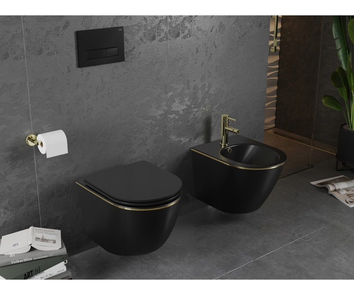 Подвесное биде  LENA BLACK MATT GOLD EDGE MEX-35224875:Фото 2