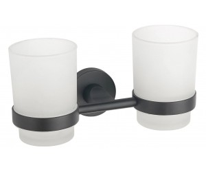 Стакан для зубных щеток MEXEN TIBER BLACK двойной MEXEN  MEX-7050552-70
