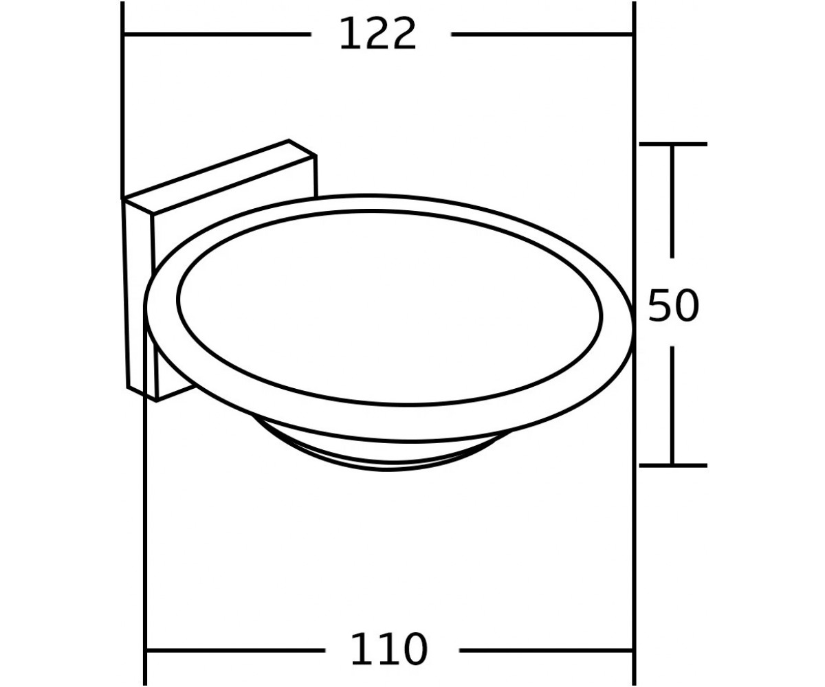 Стеклянная мыльница с держателем  RUFO MEX-7050939-50:Чертеж 