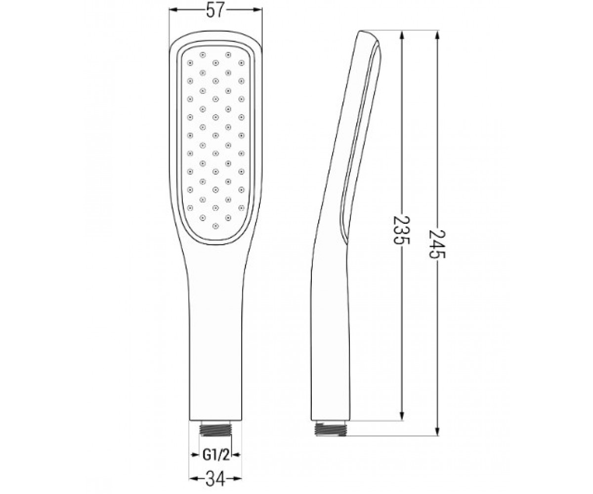 Ручной душ, 1 режим  R-49 MEX-79549-25:Чертеж 