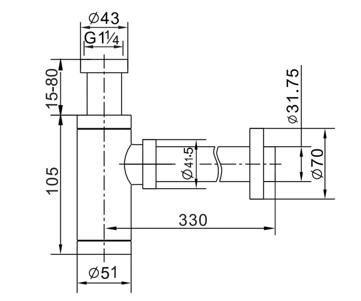 Сифон для раковины MEXEN GRAPHITE универсальный  MEX-79950-66:Фото 2