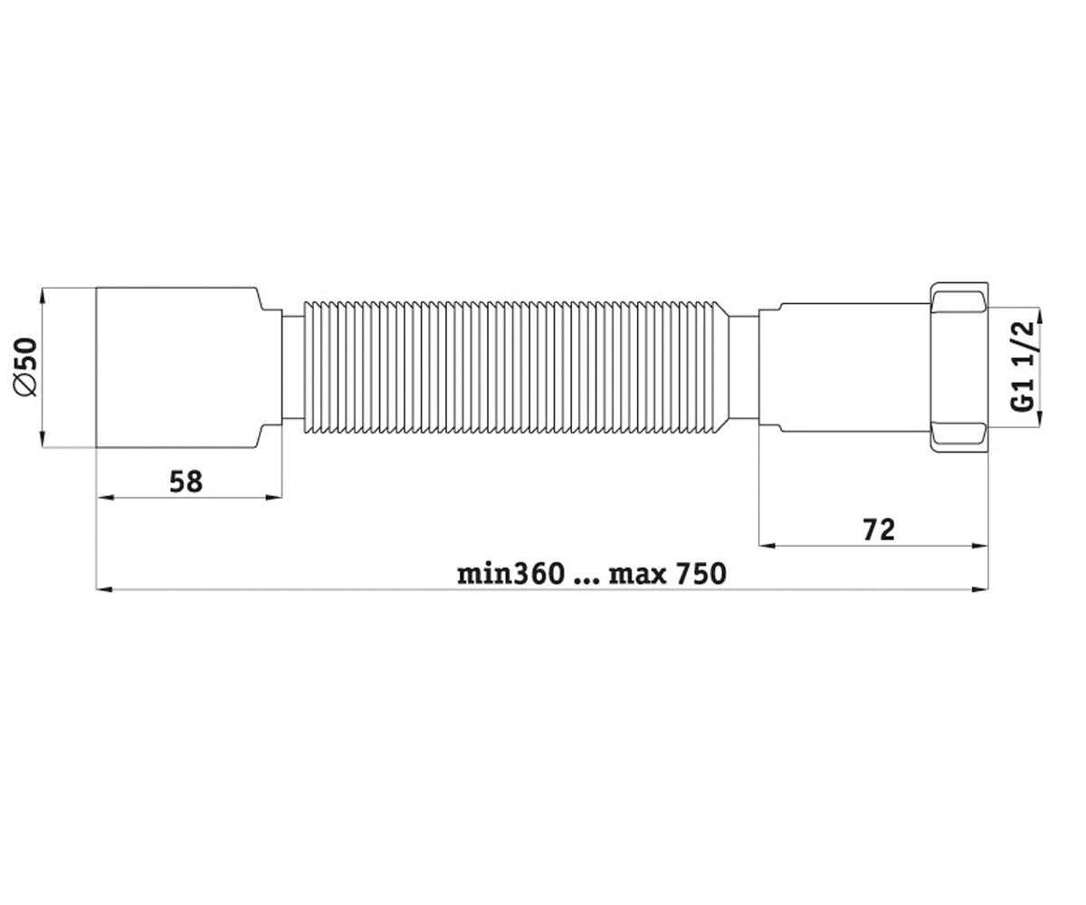 Гофрированная труба 1 1/2х40/50 мм  4820099526108:Чертеж 