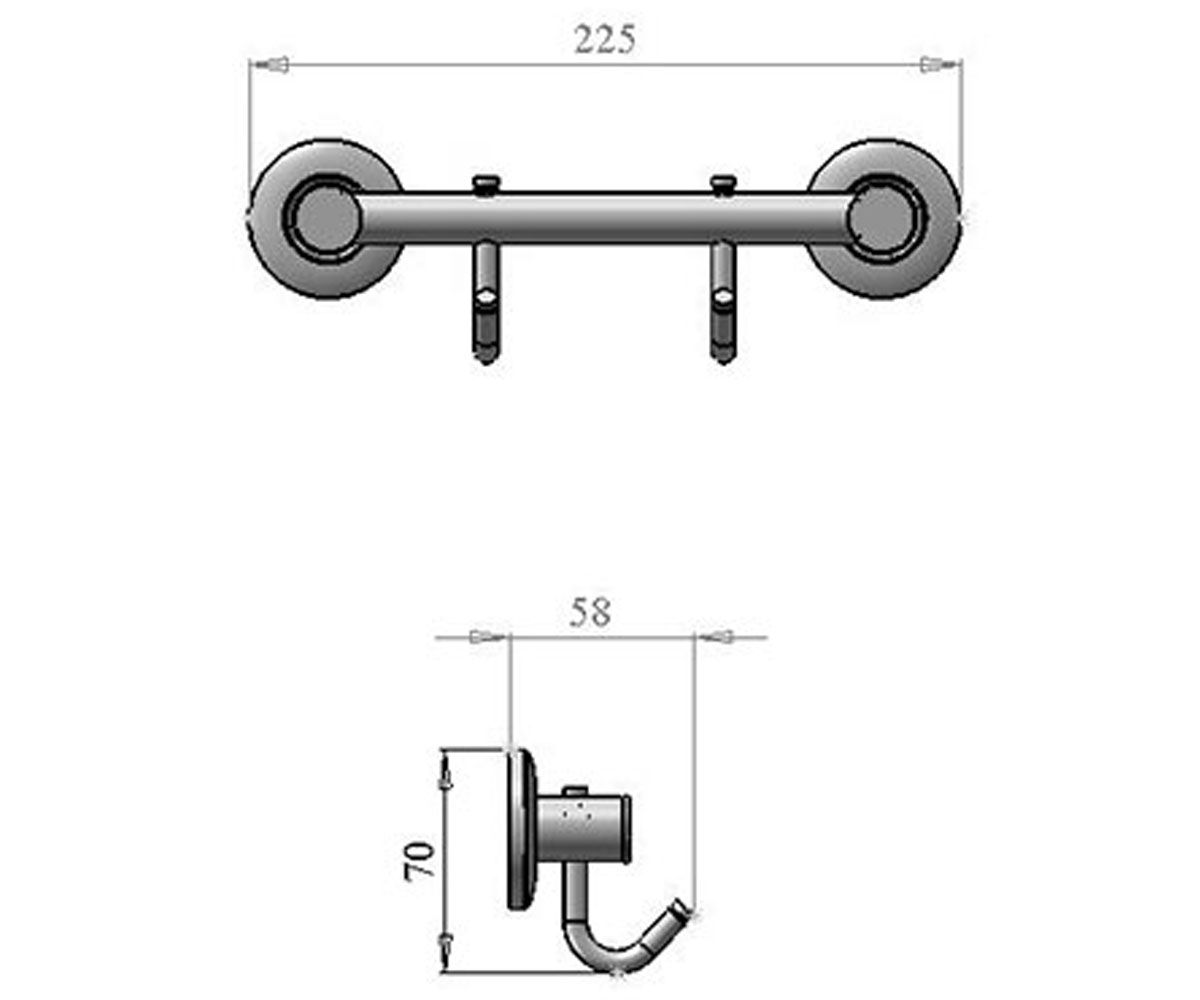 Крючки в ванную  KR-2-1:Чертеж 