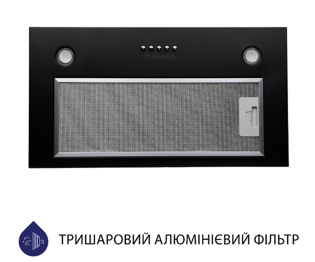 Вытяжка полновстраиваемая  HBI 5327 BL 800 LED:Фото 4
