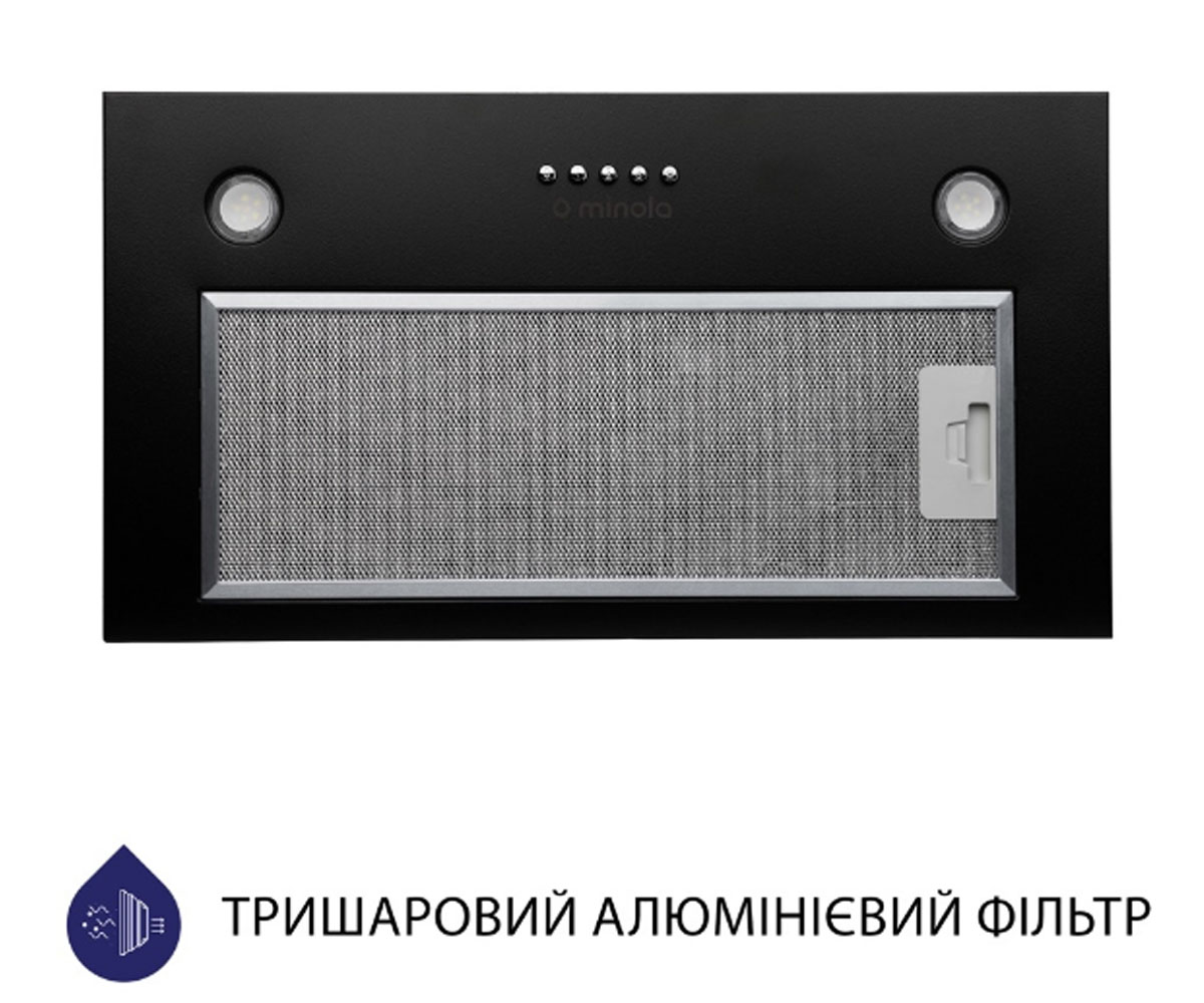 Полновстраиваемая вытяжка  HBI 5827 BL 1200 LED:Фото 5