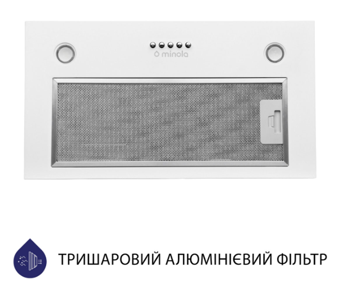 Полновстраиваемая вытяжка  HBI 5827 WH 1200 LED:Фото 4