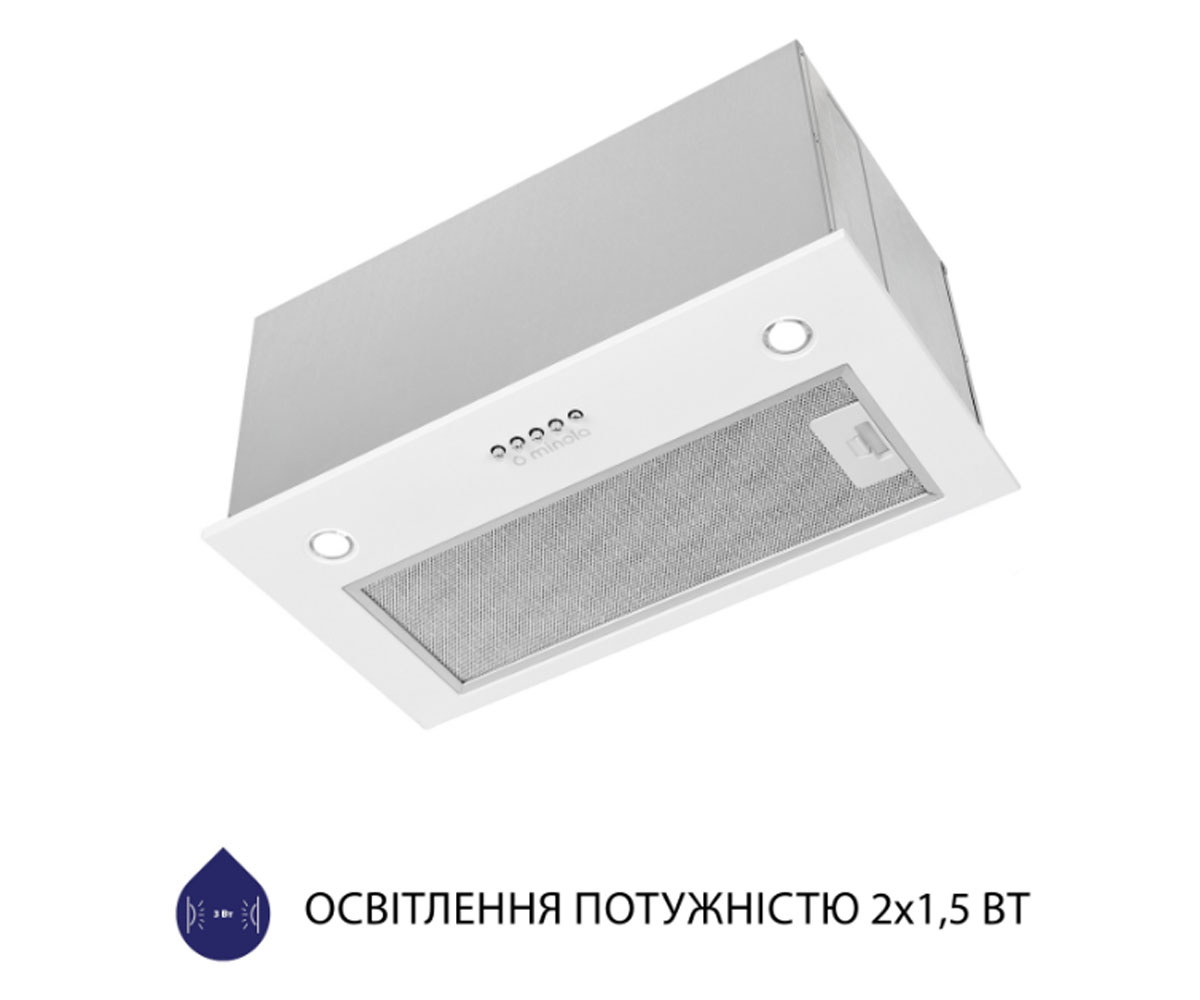 Полновстраиваемая вытяжка  HBI 5827 WH 1200 LED:Фото 7