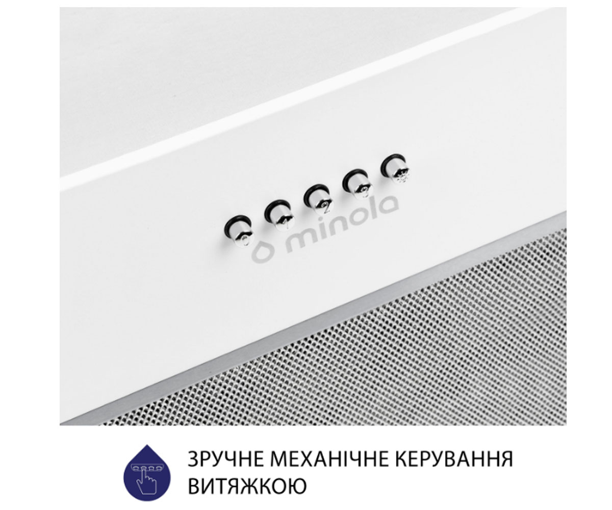 Полновстраиваемая вытяжка  HBI 5827 WH 1200 LED:Фото 8