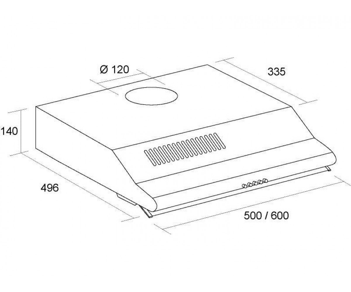 Кухонная вытяжка  HPL 610 BL:Чертеж 