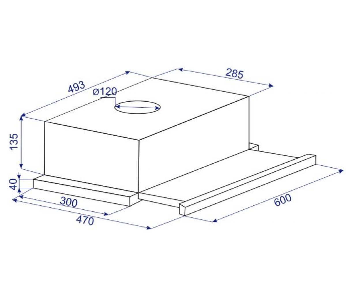 Вытяжка телескопическая  HTL 6021 WH 430:Чертеж 