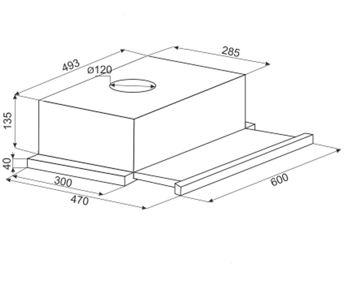 Вытяжка подвесная  HTL 6161 I 650:Чертеж 