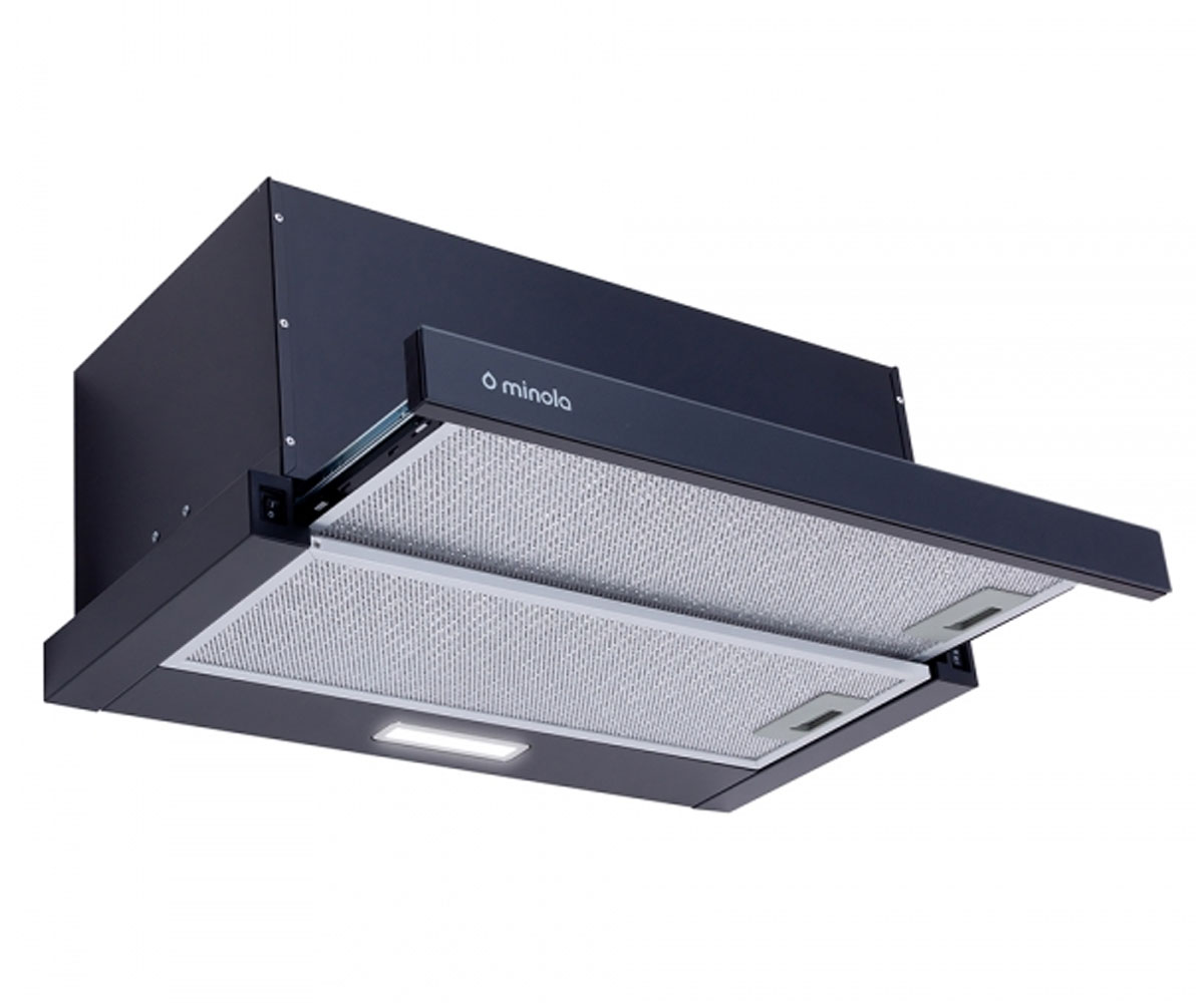 Телескопическая вытяжка  HTL 6734 BL 1100 LED GLASS:Фото 2