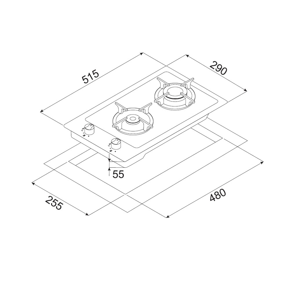 Прямоугольная поверхность  MGG 31063 WH:Чертеж 