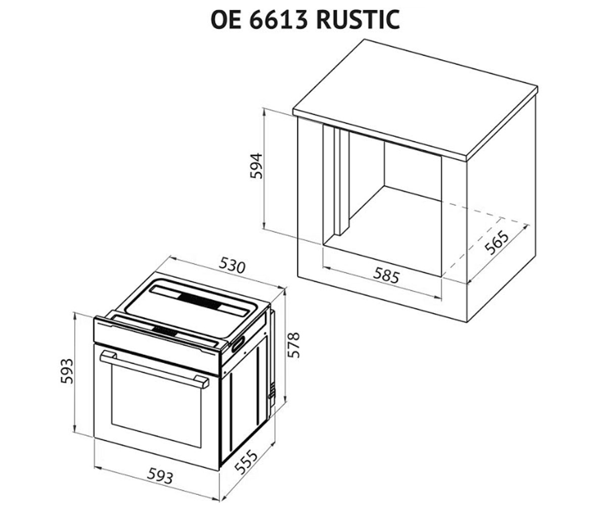 Духовой шкаф  OE 6613 IV RUSTIC:Чертеж 