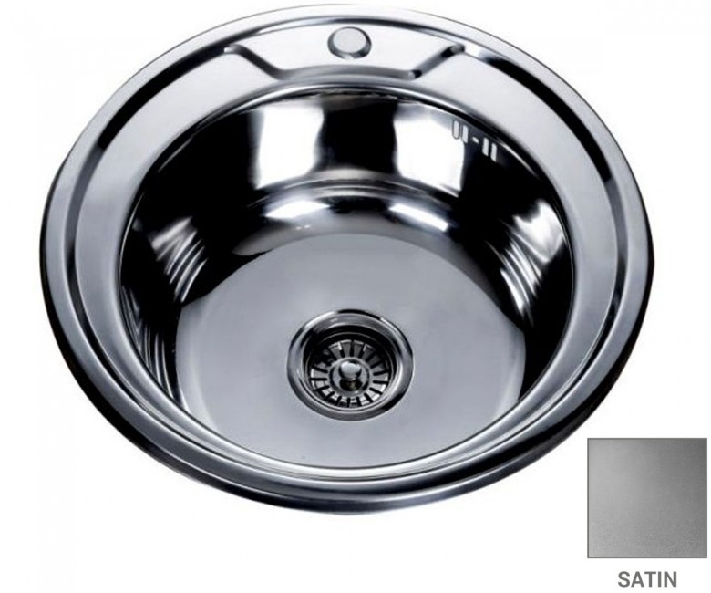 Круглая мойка 49 см MIRA  MR 490 SATIN MR 490 SATIN