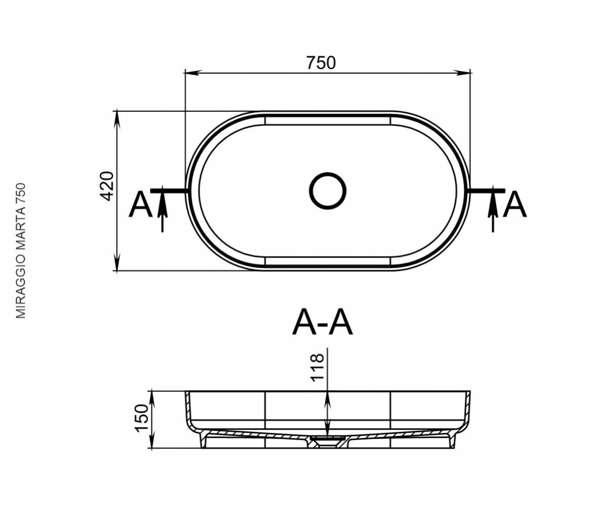 Раковина  MARTA 0001106:Чертеж 