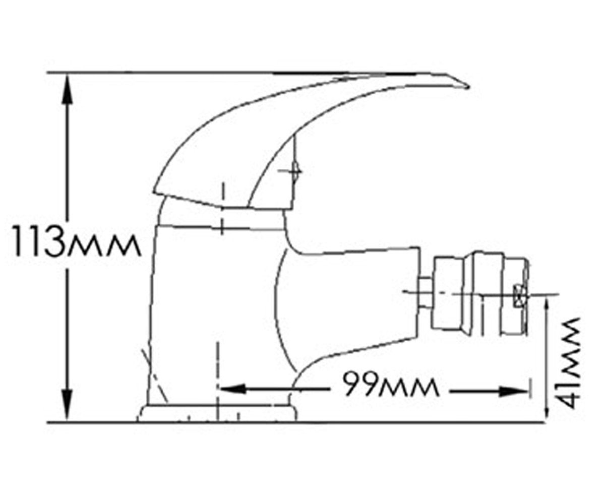 Смеситель для биде  ФОРТУНА FM3342030C:Чертеж 