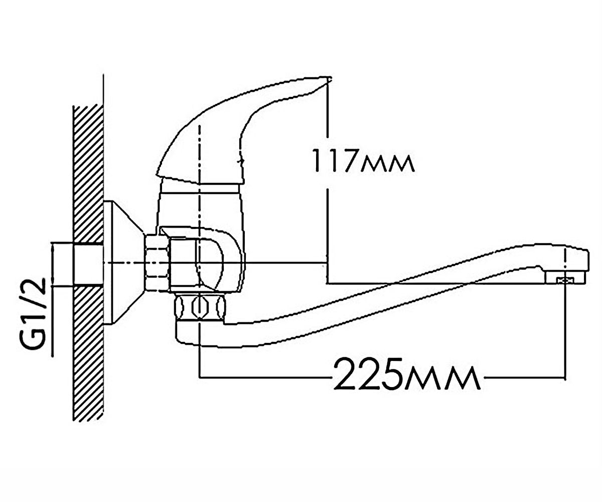 Кухонный смеситель  ДИАНА FM5532240C-25S:Чертеж 