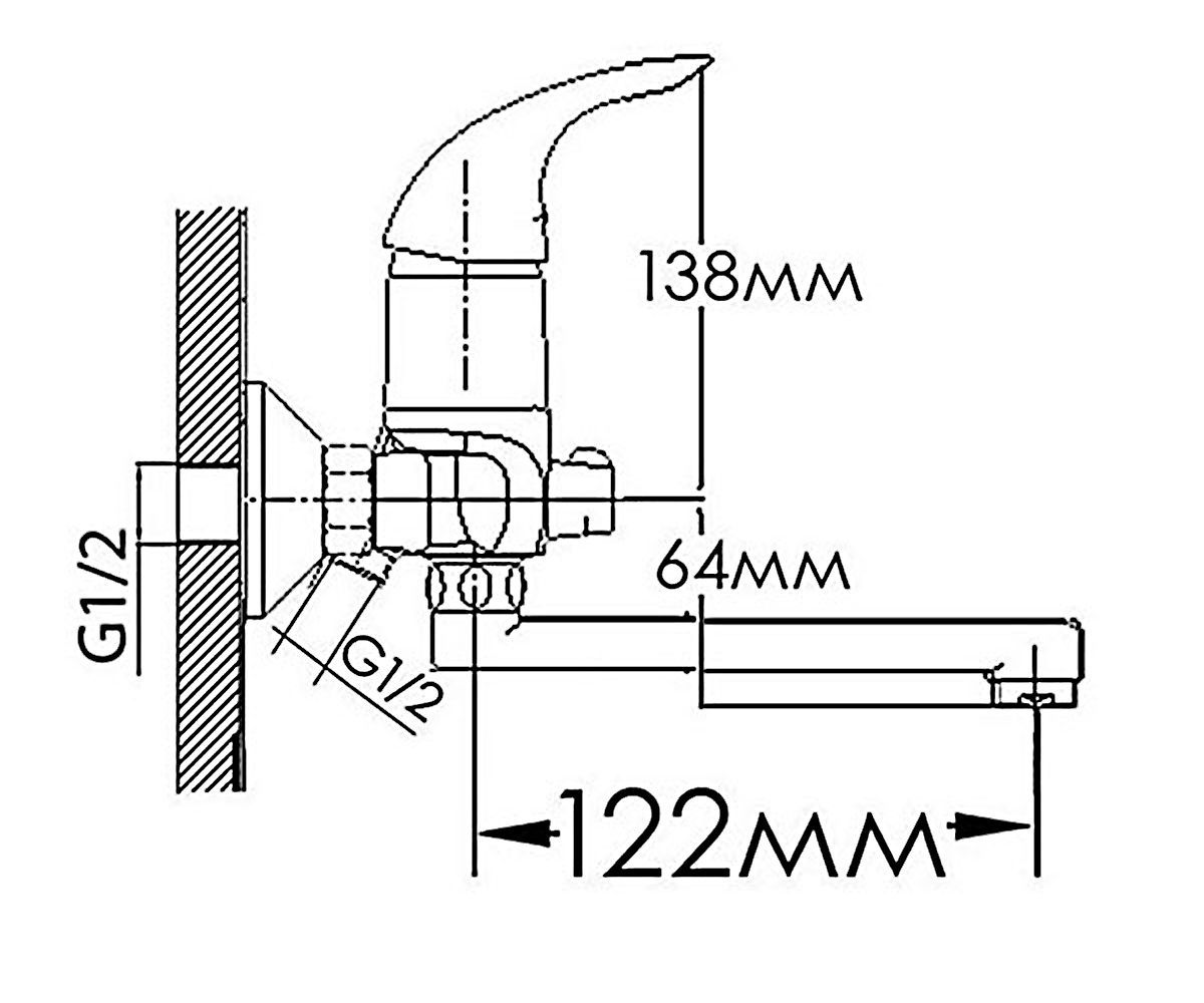 Смеситель для ванны  ДИАНА FM5733240C-15F:Чертеж 