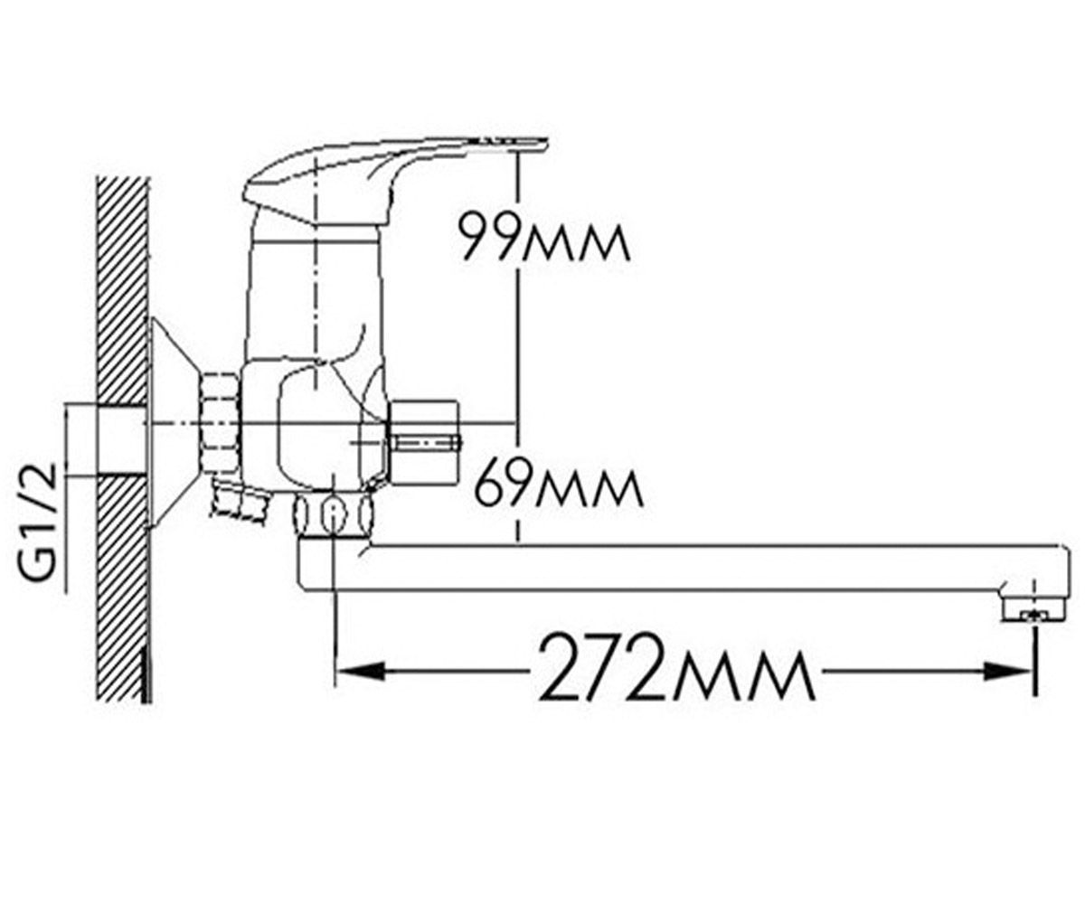 Смеситель для ванны  ВЕСТА FM5A75495C-30F:Чертеж 