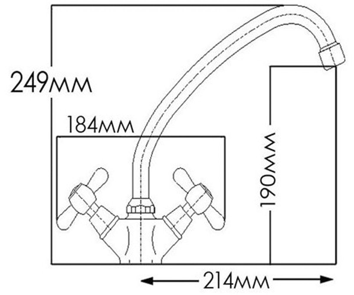 Смеситель для кухни  НИКА FM7002805C-M7110:Чертеж 