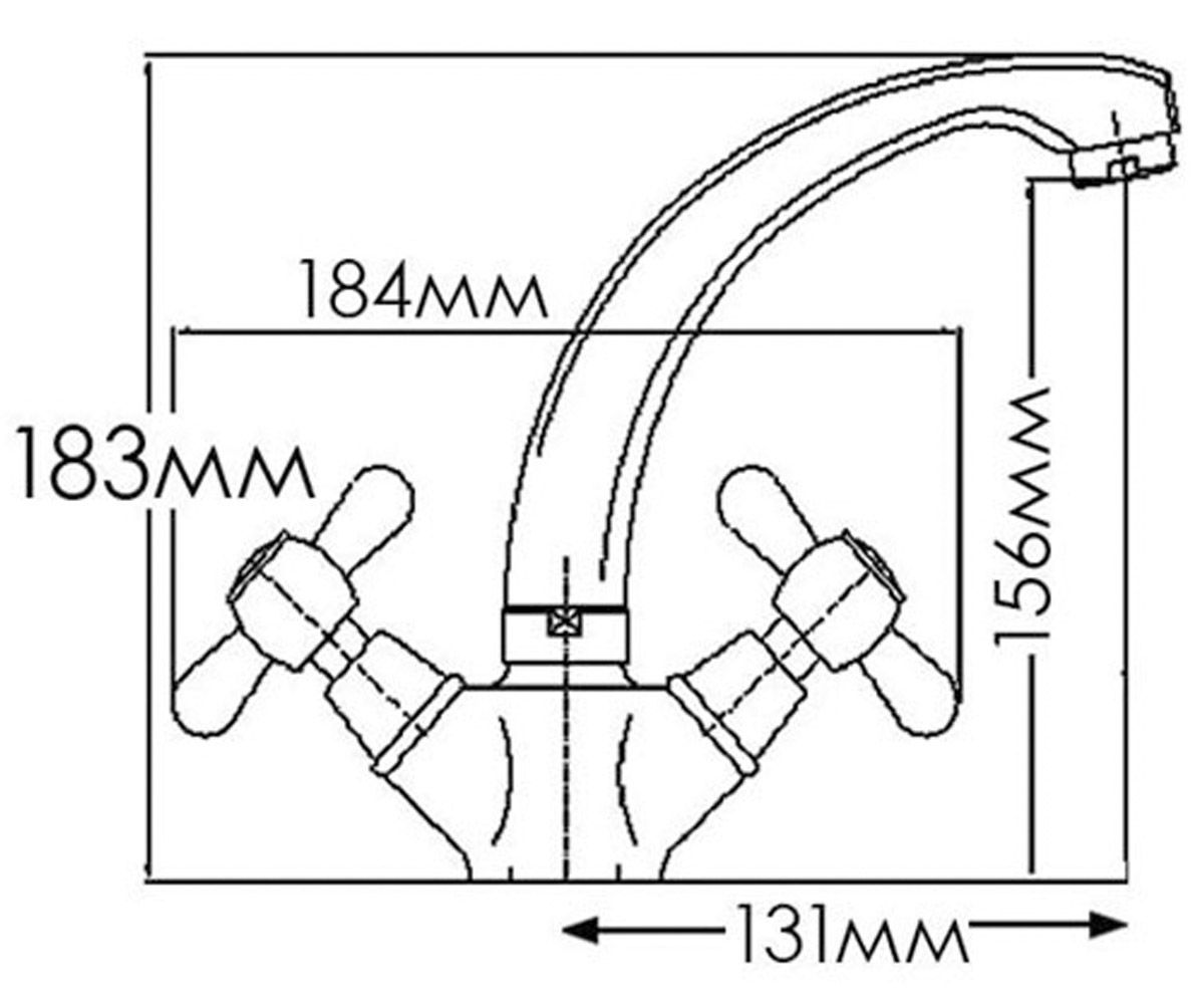 Смеситель для кухни  НИКА FM7002805C-M7321:Чертеж 