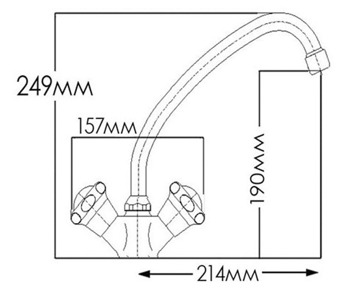 Смеситель для кухни  НИКА FM7002816C-M7110:Чертеж 