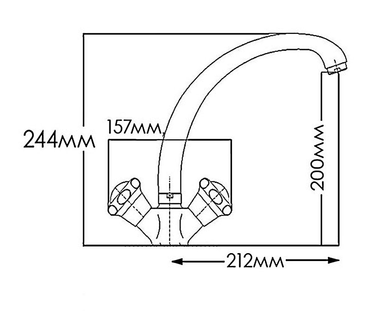 Кухонный смеситель  НИКА FM7002816C-M7313:Чертеж 