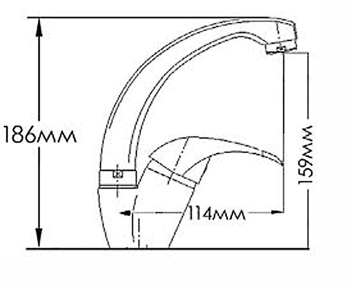 Смеситель для мойки  ФОРТУНА FM7313030C-M7321:Чертеж 